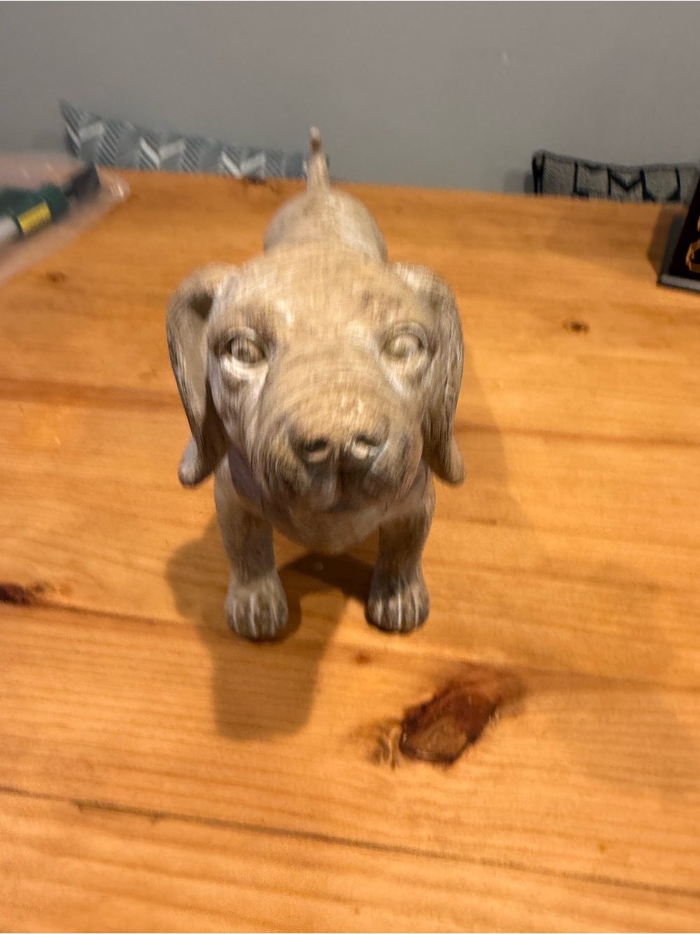 Dachshund Figurine in Weathered Gray